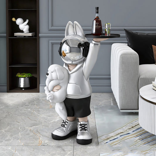 Serving Astronaut Sculpture — Space Butler Resin Decor Figurine