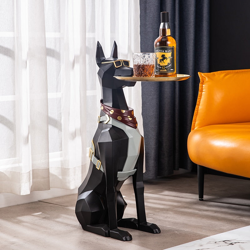 Serving Doberman Statue