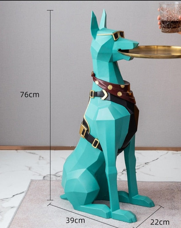 Serving Doberman Statue