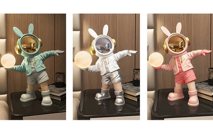 Astronaut light figurine on desk modern home decor