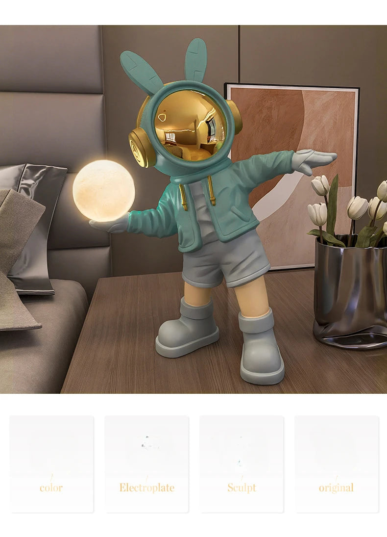 Astronaut living room light figurine — blue variant home decor