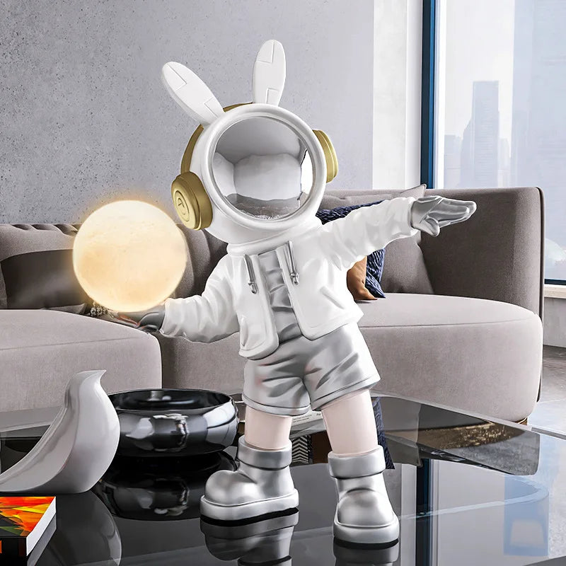 White astronaut figurine glow lamp bedside table decor