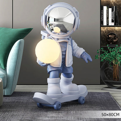 Green spaceman skateboard resin statue home decor